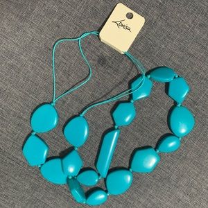 Long Geometric Turquoise Necklace